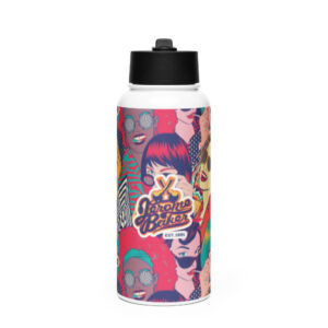 Stainless Steel Water Bottle with a Straw Lid – NY Drop 1 – Sativa Style Graphic