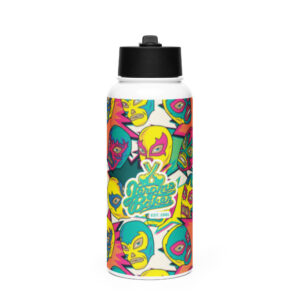 Stainless Steel Water Bottle with a Straw Lid – NY Drop 1 – Indica Style Graphic